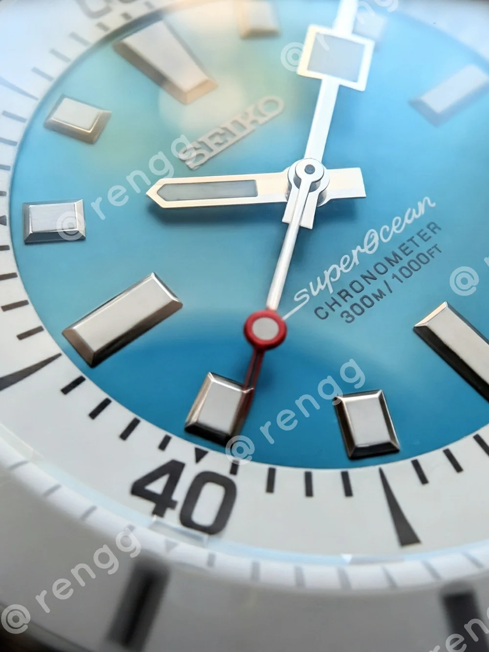 44mm Automatic Seiko Men’s Turquoise SuperOcean Dive Mod Watch Sapphire Crystal